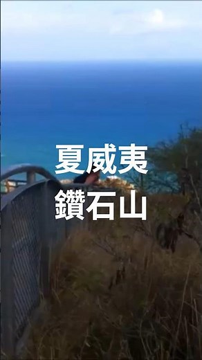 美國夏威夷鑽石山，看下去的海景一覽無遺