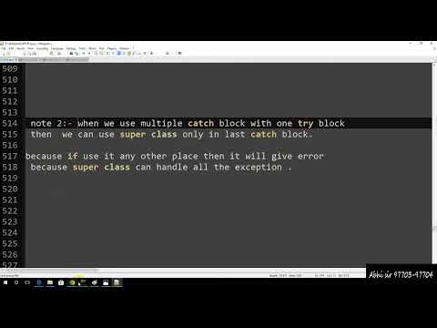 exception handling in java in hindi part 13