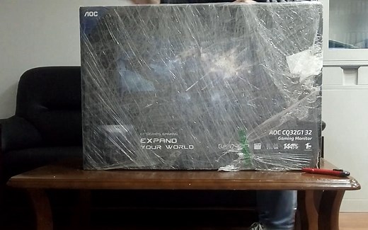 18年双11剁手购入AOC CQ32G1 显示器 开箱 144HZ 2K 电竞 曲面 FREESYNC