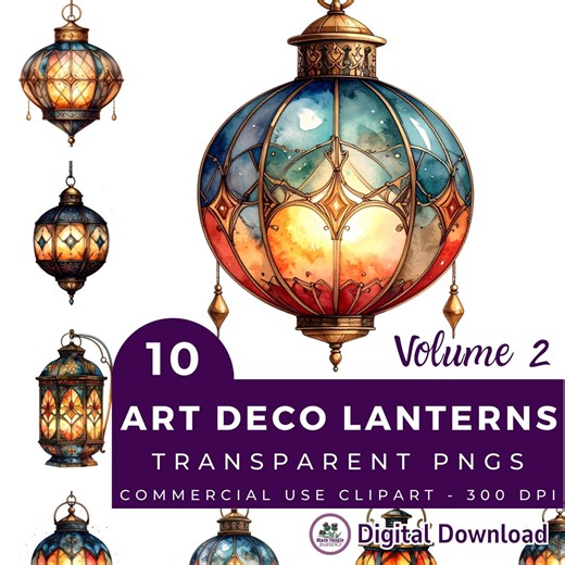 10 Art Deco Lantern Clipart PNG Vol 2 | Vintage 1920s Sconce Light Digital Download | Geometric Wedding Invitation Graphics | Deco Lamp Art - Etsy
