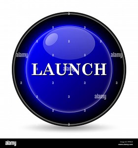 Launch icon. Internet button on white background Stock Photo - Alamy