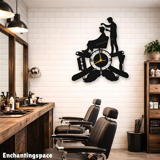 Barber Shop Metal Clock, Hairdresser Wall Art for Hair Salon Decoration, Unique Grand Opening Gift for Barber Shop Owners or Hair Stylists - Etsy