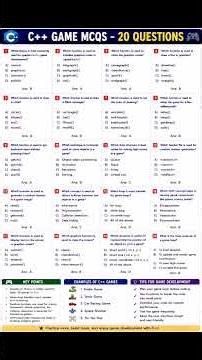 C++ Game MCQs#coder #clanguage #coding_gyan #cpp #cprogram #coding #cprogramming #learncpp #python