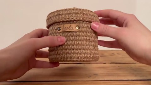 Small Round Jute Storage Basket With Wooden Lid - Etsy