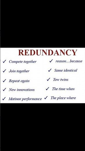 REDUNDANCY in English #english #redundantowrds #englishgrammar #englishlanguage #redundancy