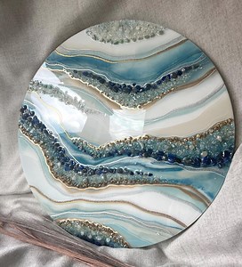 Custom Geode Resin Wall Art: Round Coastal Decor - Etsy