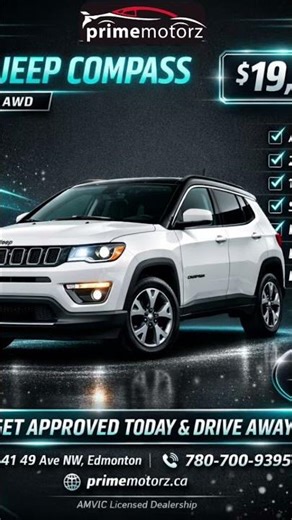 2020 Jeep Compass Limited AWD for Sale | Low KM, Sunroof, Leather | Prime Motorz Edmonton #car