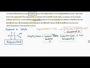 A compound A (molecular formula C3H6O2) reacts with sodium metal to form compound B and evolves a