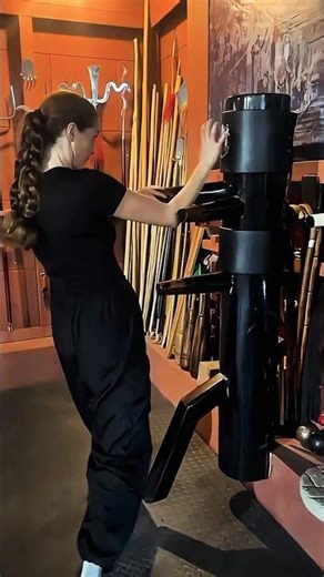 She Faced the Wooden Man… And Unlocked Her Power 🥋🔥 #WingChun #FemaleMartialArtist #shorts