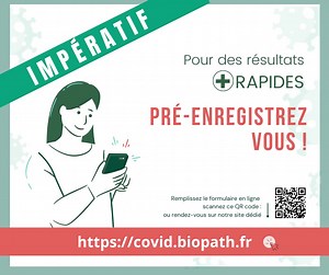 😷 [ #COVID19 - NOS SITES DÉDIÉS AU CORONAVIRUS ] Nos équipes #Biopath ont mis en place différentes plateformes pour faciliter les démarches liées aux tests RT-PCR : 👉 Le pré-enregistrement pour des résultats rapides : https://covid.biopath.fr 👉 Le serveur de résultats pour récupérer votre compte-rendu en ligne : https://resultatcovid.biopath.fr 👉 Les données Covid-19 du laboratoire dans les Hauts-de-France par zone géographique : https://statcovid.biopath.fr 1️⃣ Le pré-enregistrement : Il si