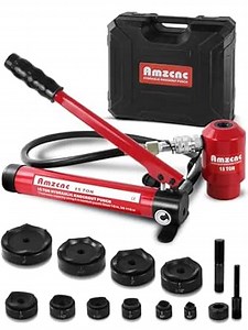 AMZCNC Hydraulic Knockout Hole Punch Set 1/2 to 4 inch Electrical Conduit Hole Cutter Set KO Tool Kit Metal Sheet Puncher (15T(1/2"~4"))