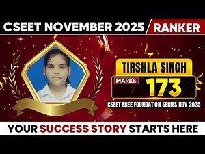CSEET Result NOV 2025 | Topper Tirshla singh (173/200)🤩