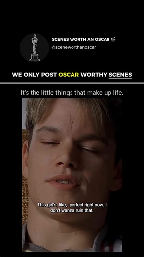 SceneWorthAnOscar | This iconic scene from "Good Will Hunting" serves as a profound reminder that genuine connection transcends superficial perfection, instead... | Instagram