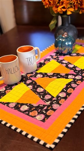 Missouri Star Quilt Company on Instagram: "Candy corn as a snack may be divisive, but this table runner is sure to be a crowd favorite! Grab the Candy Corn Runner pattern today to stitch up your own ahead of the Halloween season. 📹: Alex @mysewbliss Let us know: Do you like to snack on candy corn during the fall season or is candy corn strictly decor in your home?"