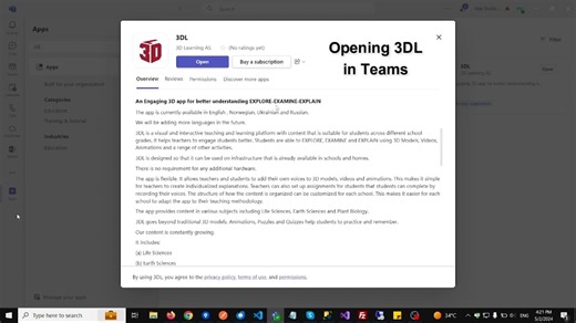3DL Teams Walkthrough