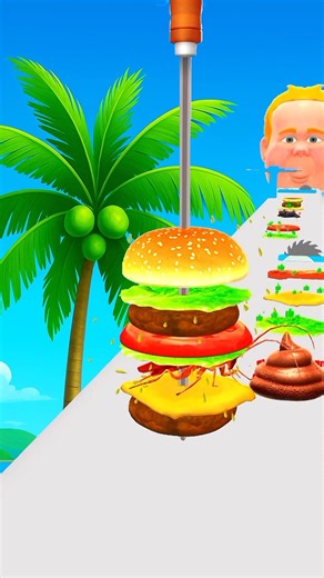 Burger Run Lvl.6 - Rat, Cockroach And Poop Are Ruining My Burger 🍔😡#games# funny #burgerrun #shorts