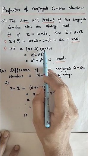 Properties of conjugate complex numbers.