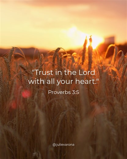 “Trust in the Lord with all your heart and lean not on your own understanding.” — Proverbs 3:5 🤍 When the path feels uncertain, faith reminds us to trust beyond what we can see. Let go of control, believe in the journey, and allow God to guide every step. Hope grows when trust leads the way. 🙏✨ #Proverbs35 #FaithOverFear #TrustGod #HopeAndFaith #DailyInspiration #GodsPlan | The Julie Varona Real Estate Team