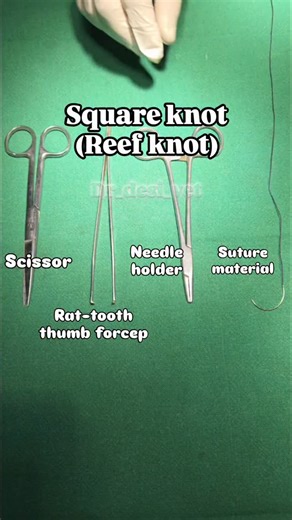 Dr. Ashish soni | 🧑‍⚕️Desi_vet on Instagram: "✂️Square knot and Granny knot Know the difference. Follow to know more about suture patterns. . . #medico #doctor #surgery #suture #pattern #SuturingSkills #SquareKnot #SurgicalBasics #VetSurgery #medical #instagram #knowledge #viral #trend #basic"