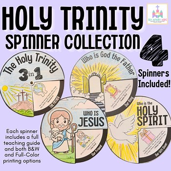 Holy Trinity Bible Crafts for Kids BUNDLE: Father Son Holy Spirit Spinners