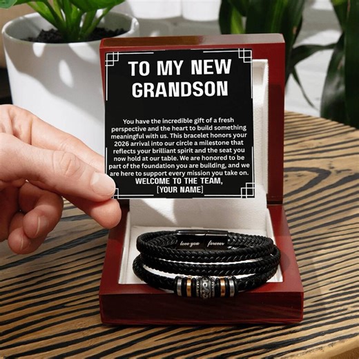 New Stepgrandson Gift Welcome to the Family Gift Bracelet Success Jewelry Boys Milestone Gift Youth Legacy Token Emotional Keepsake - Etsy