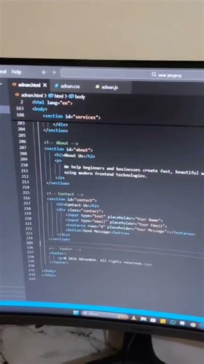How to create a website using html css #vlog #frontwnd #frontend #coding #code #codingjourney #deve