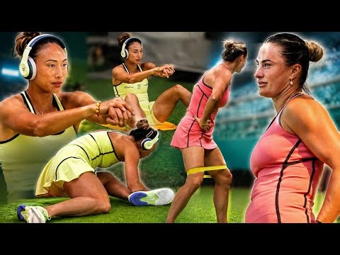 Aryna Sabalenka & Qinwen Zheng Practice Session 🎾 | Amazing Tennis Rallies & Training Highlights