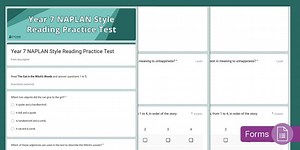 Year 7 NAPLAN Style Reading Practice Test - Google Form