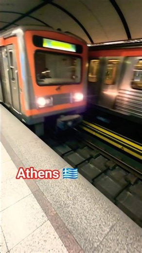 Faster Orange Metro in Athens Greece 🇬🇷 #athens #travel #shorts #ytshorts #train