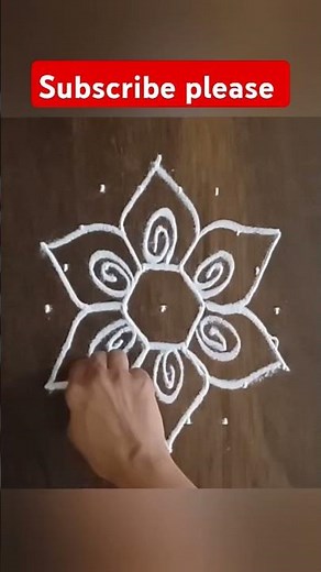 Rangoli | Easy rangoli | Kolam #rangoli #shorts #muggulu #dotsrangoli #easyrangoli