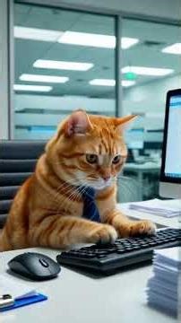 Funny Cat Working on Computer 😂🐱 | Smart Cat Typing Like Human #shorts #funny #cat