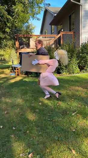 My wife didn't like this Halloween costume 😂 PART 3 Husband creates funny diy Halloween costume that is a tricky optical illusion. He dresses like his wife, but she's not a fan. Funniest halloween costume prank I've seen in a long time. " 🎬 This video was produced by Network Media and Benson Bros" | Play Together Stay Together