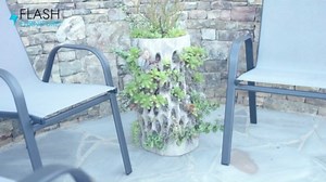 Flash Furniture Brazos Series Outdoor Stackable Patio Chairs with Flex Comfort Material, Stacking Outdoor Modern Sling Patio Chairs, Set of 4, Gray