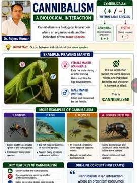 Cannibalism (+/–) Explained in 60 Seconds | Ecology Concepts
