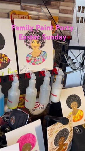 Family Paint Party Easter Sunday after dinner activities