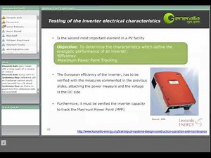 Training on Photovoltaic Systems - Session 2 - Construction and Start-up