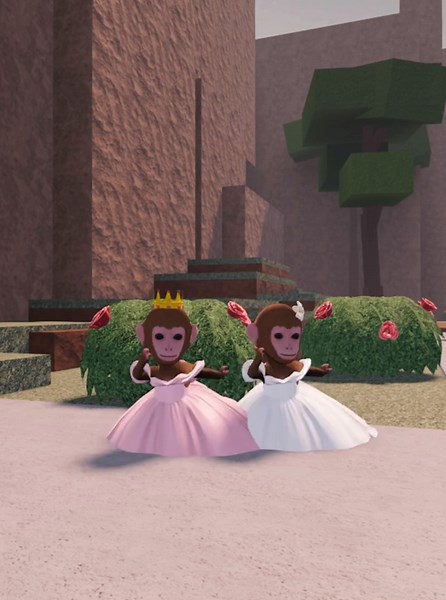With twin #roblox #lovetodance #dancingmonkey #viral #fyp#notfamouse #monkey
