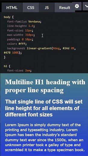 How to set perfect line height for any font size in CSS #lifehack #css #coding #design
