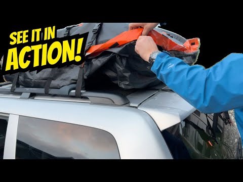 Get a closer look at this rooftop cargo bag!