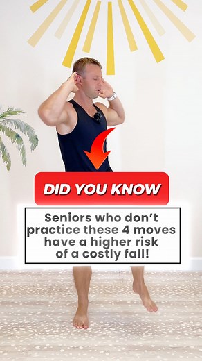 These 4 moves could end up saving your life! #seniorfitness #fitnesstips #balance #fallpreventions #FullBodyWorkout | Grow Young Fitness