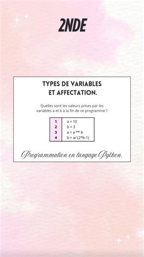 1. Programmation en langage Python.