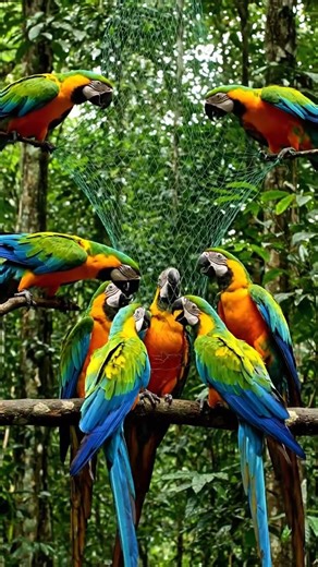 Macaws Unite To Free Trapped Friend #aishorts