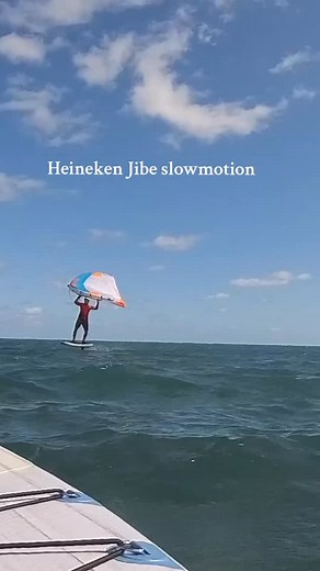 Heineken Jibe slowmotion. #miamiwingfoilschool #wingfoiling #wingfoil #learntofoil | Miami Wingfoil School