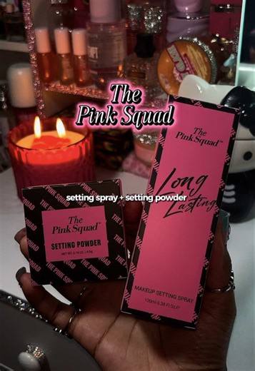 The Pink Squad setting spray & setting powder! 🤩 #settingpowder #settingspray #makeup #makeupbundle #makeuptok