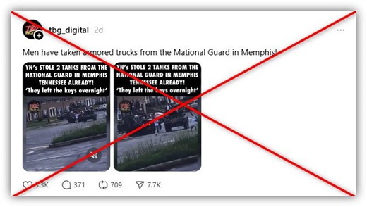 Video does not show Memphis residents stealing National Guard tanks