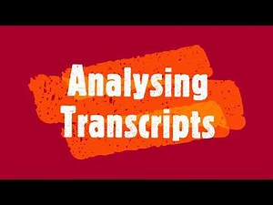 Analysing transcripts for A level English language