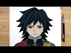 How to Draw Giyu Tomioka | Step by Step Easy | Demon Slayer