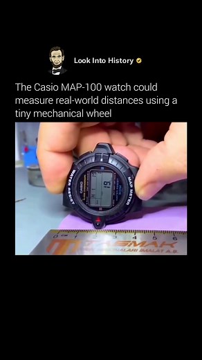Decades before GPS existed, Casio dropped the MAP-100 — a wristwatch that could literally trace routes on paper maps. 🗺️ It had a small rolling gear on a swing-out arm that tracked distance as you moved it across the map, then displayed the real-world distance in miles or kilometers on its digital screen. Mechanical precision digital calculation = one of the first-ever wearable navigation tools. A reminder that innovation didn’t start with smartphones — it’s been around, quietly flexing, for de