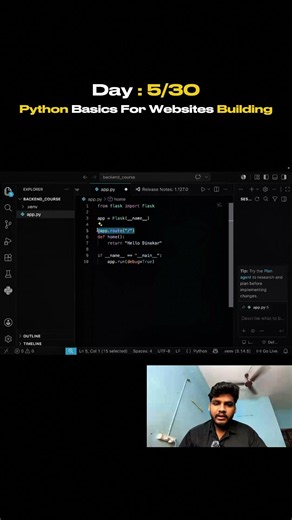 Day:5/30 python basics for Website Building t#python #pythontutorial #coding #students #graduate