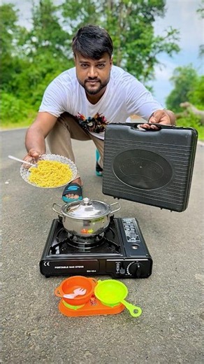 Budget Camping Gear Portable Gas Stove Setup Unboxing and Cooking